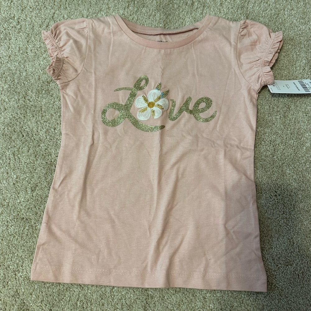NWT Pink Kids Shirt with Love Design